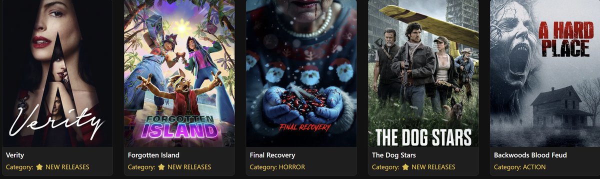 Recently added movie posters